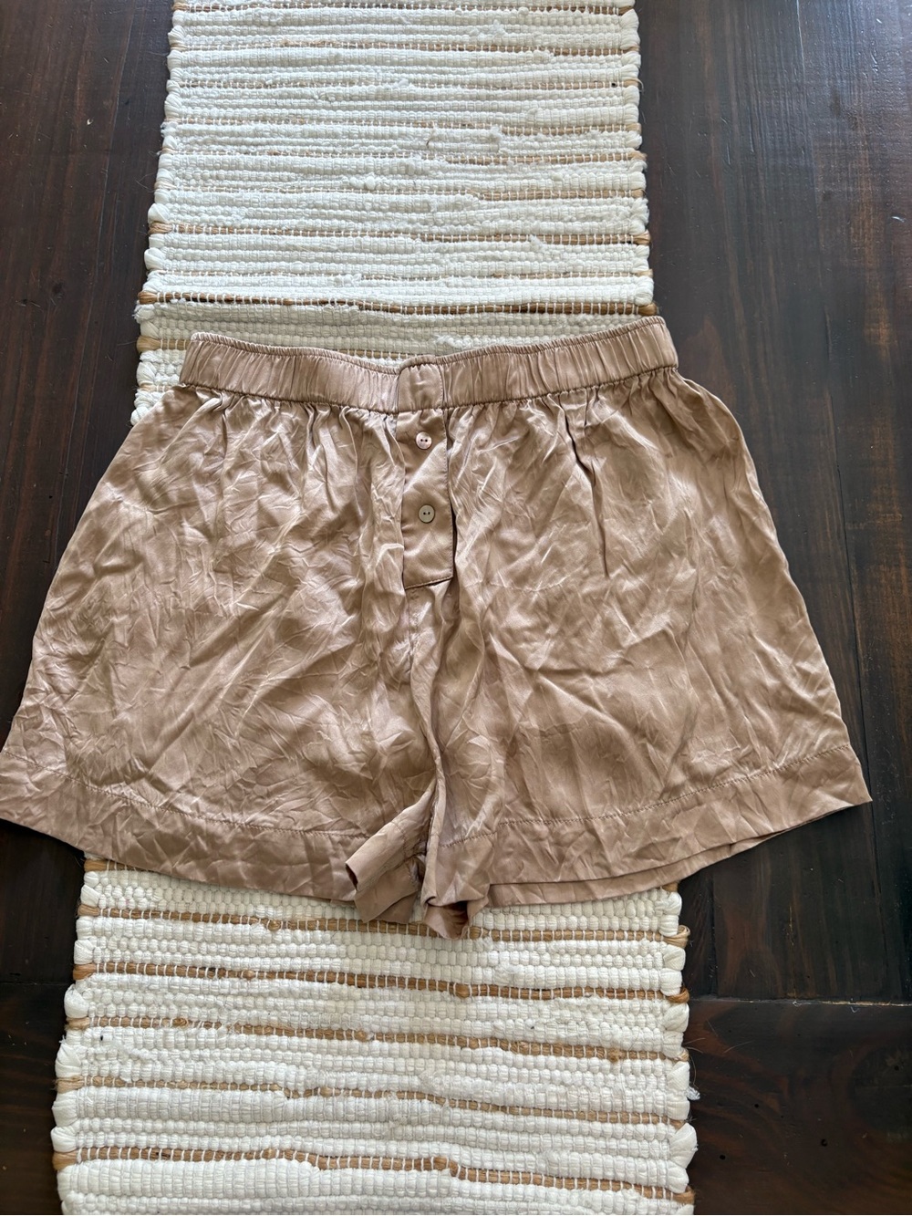 Negative silk pajama shorts